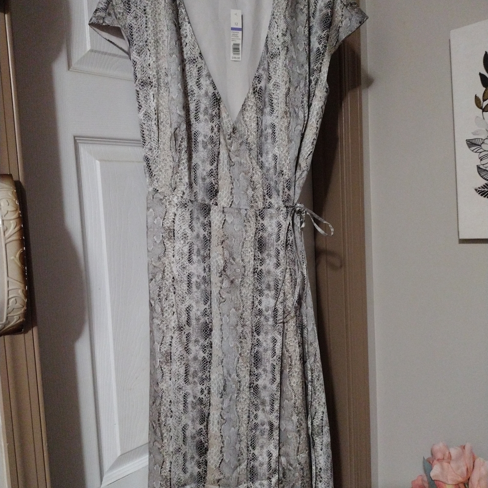 The Limited Gray Snakeskin Print Dress
